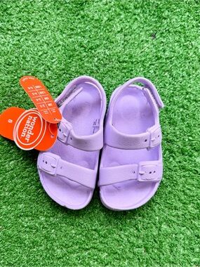 Wonder Nation Toddler Girl Two Band EVA Strap Sandals Purple US 5